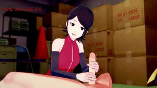 Boruto Hentai--Sarada Jerkoff,มันห่วย titjoob และมันพังโดย Boruto